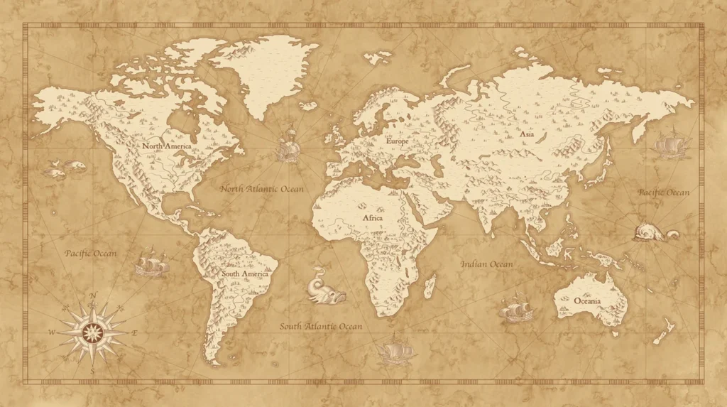 Фотообои Vintage World Map, Komar IAX10-0027