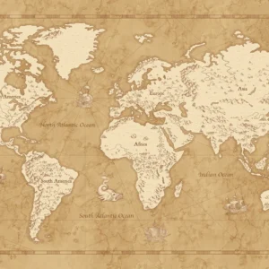 Fototapeet Vintage World Map, Komar IAX10-0027