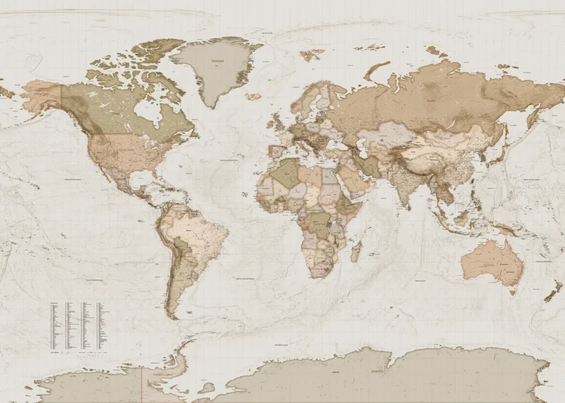 Фотообои Earth Map, Komar X7-1015