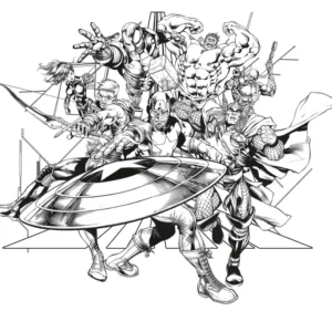 Fototapeet Avengers Black and White, Komar IADX6-066