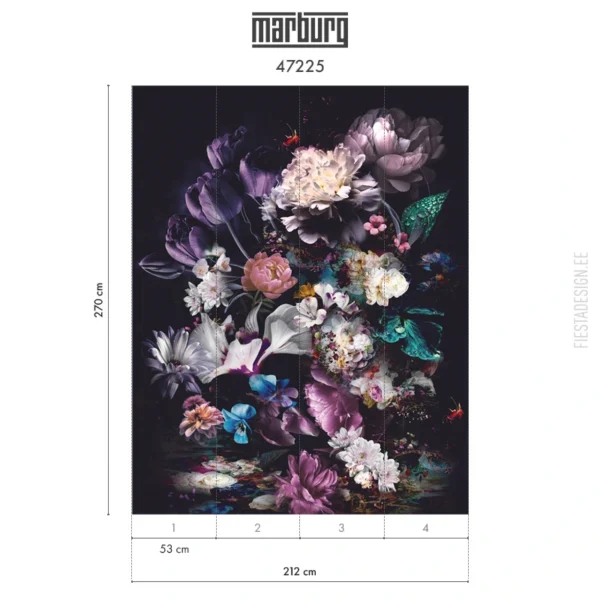 Фотообои / панно Marburg Smart ART 47225 Bouquet (размеры)