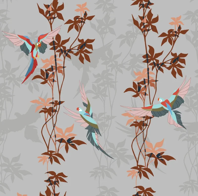 Дизайнерские обои ICH La Tapicera WP172053 Loro Park Silver