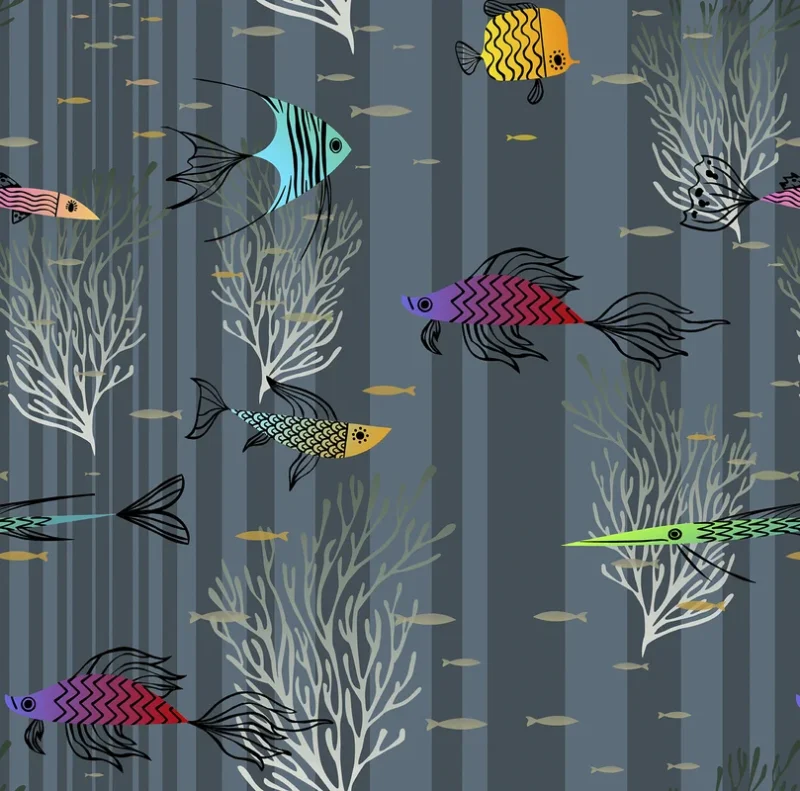 Дизайнерские обои ICH La Tapicera WP182092 Trully Fish Dark