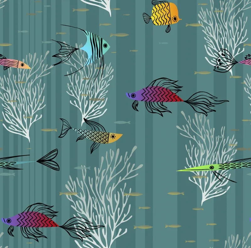Tapeet ICH La Tapicera WP182093 Trully Fish Ocean