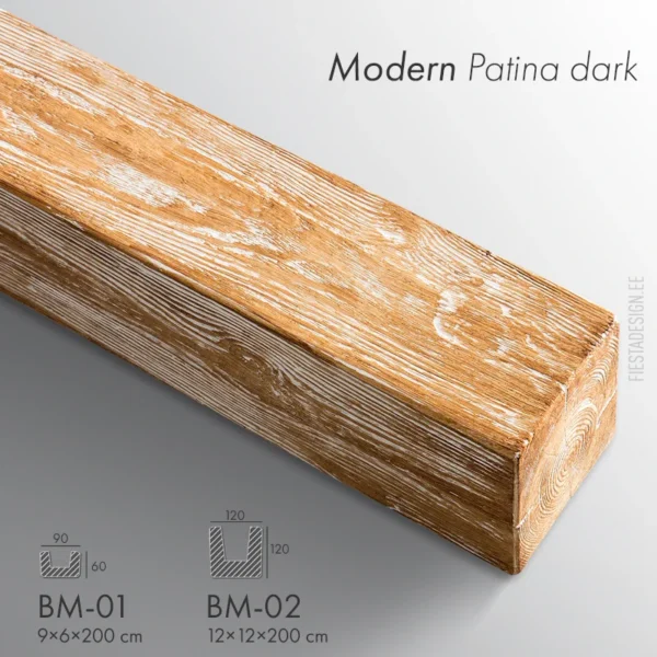 Декоративная фальш-балка Modern Patina dark (BM-01, BM-02)