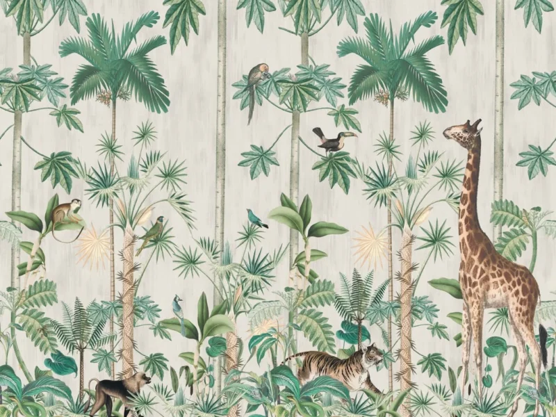 Pilttapeet RebelWalls R16791 - Giraffes Stroll
