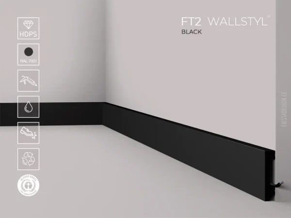 Плинтус FT2 BLACK Wallstyl