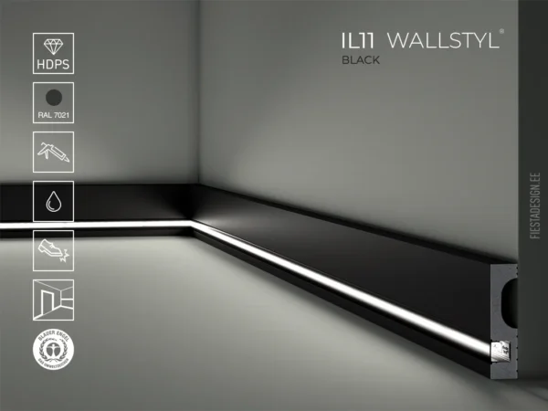 Põrandaliist IL11 BLACK Wallstyl