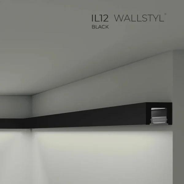 Световой профиль IL12 BLACK Wallstyl (чёрный)