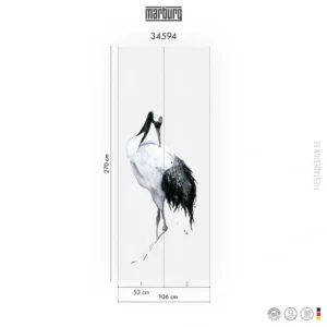 Fliistapeet Marburg Kumano 34594 Japanese Crane, 106×270 cm