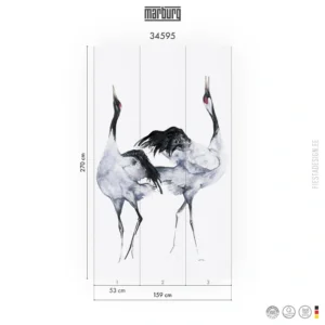 Fliistapeet Marburg Kumano 34595 Japanese Cranes, 159×270 cm