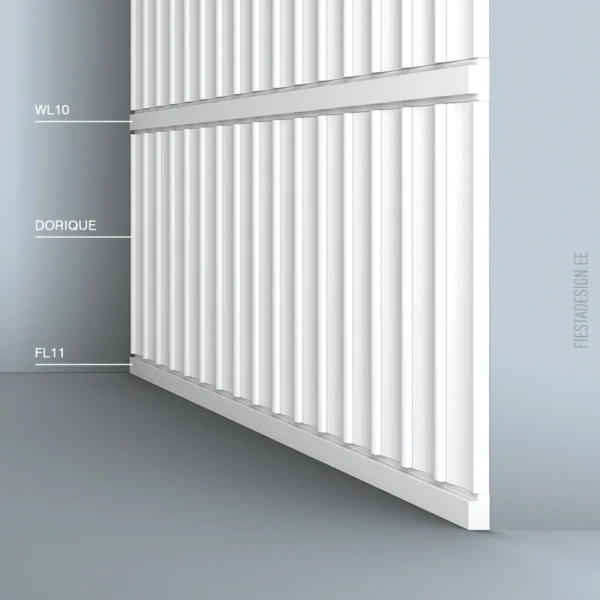 Молдинги Wallstyl FL11 и WL10, 3d стеновая панель Dorique