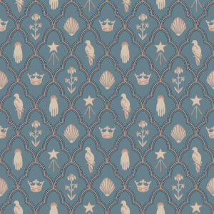 Tapeet Sandberg S10272 Turtledove barn indigo blue