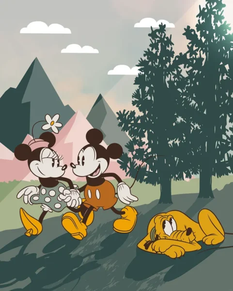 Fototapeet Komar IADX4-102 - Mickey & Minnie Embrace Nature