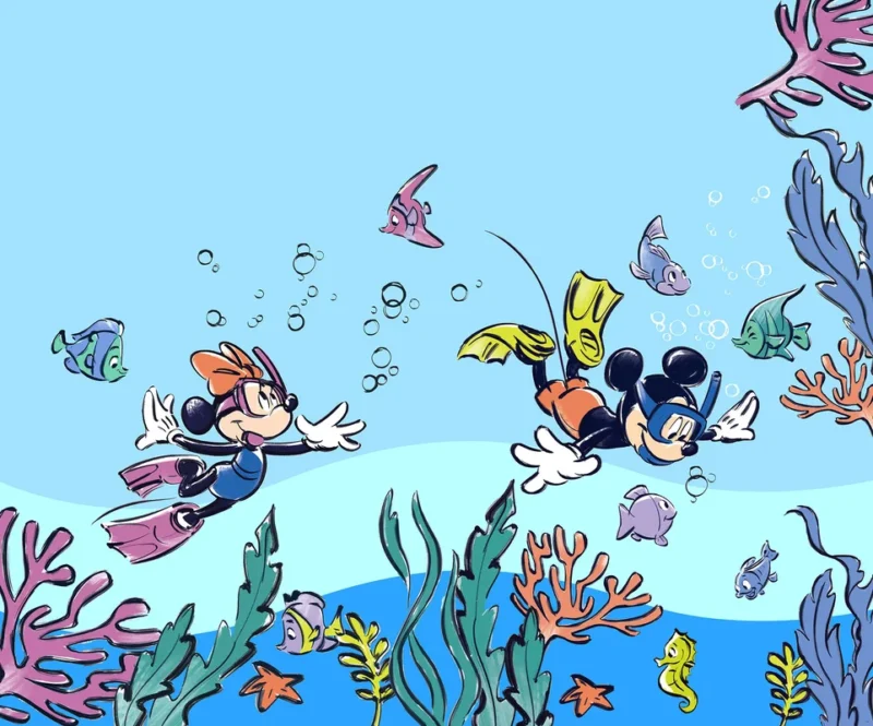 Фотообои Mickey & Minnie Coral Reef, Komar IADX6-105