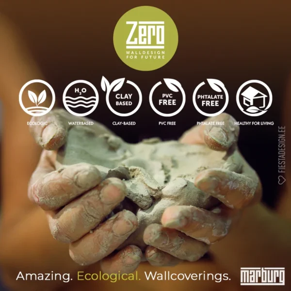 Marburg ZERO: экологичные обои на основе глины, краски на водной основе, без пвх и примесей