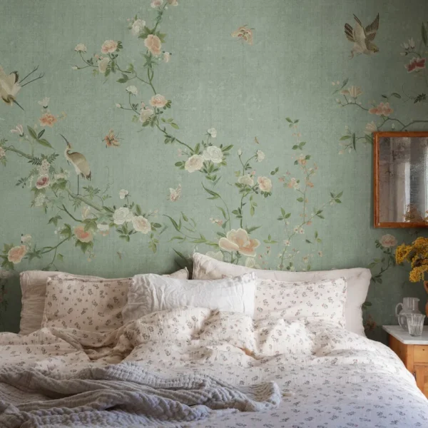Tapeet Sandberg Chinoiserie Garden S10427 Bloom Teal