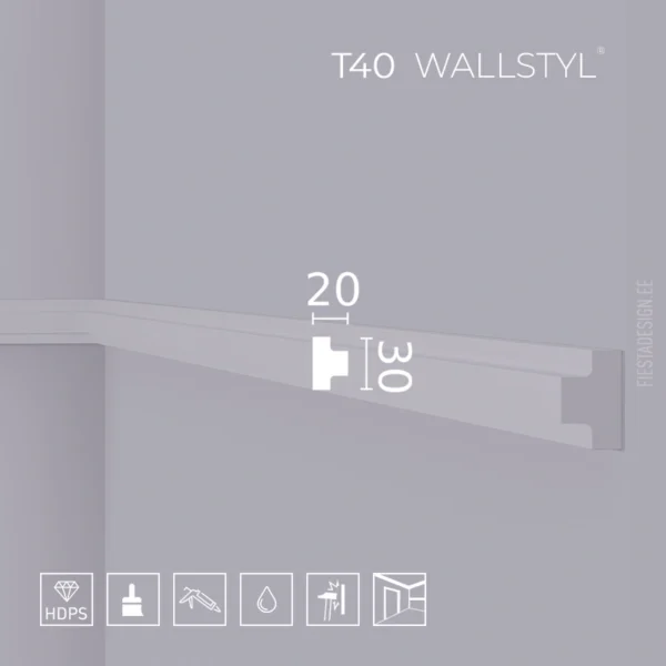 Молдинг T40 Wallstyl (3×2×200 cm)