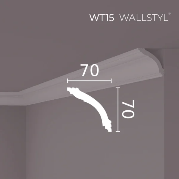 Потолочный плинтус WT15 Wallstyl (7×7×200 см)