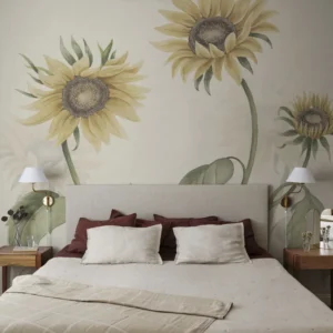 Tapeet Sandberg S10527 Sunflowers Yellow