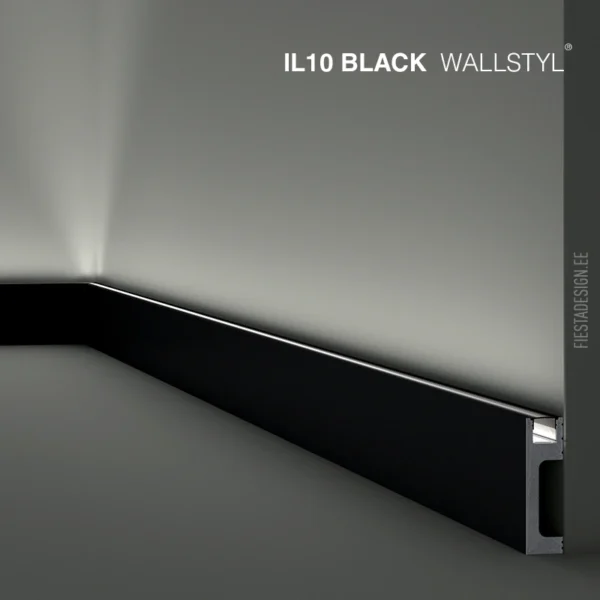 Led põrandaliist IL10 Black Wallstyl