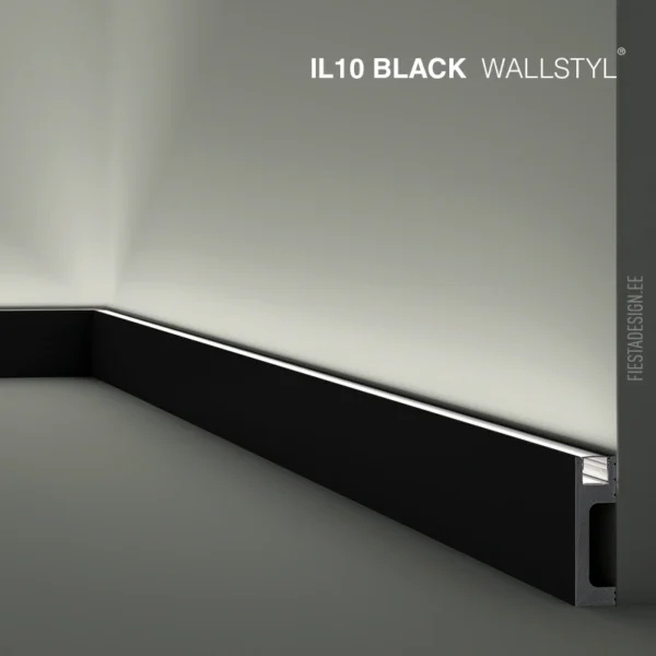 Led põrandaliist IL10 Black Wallstyl