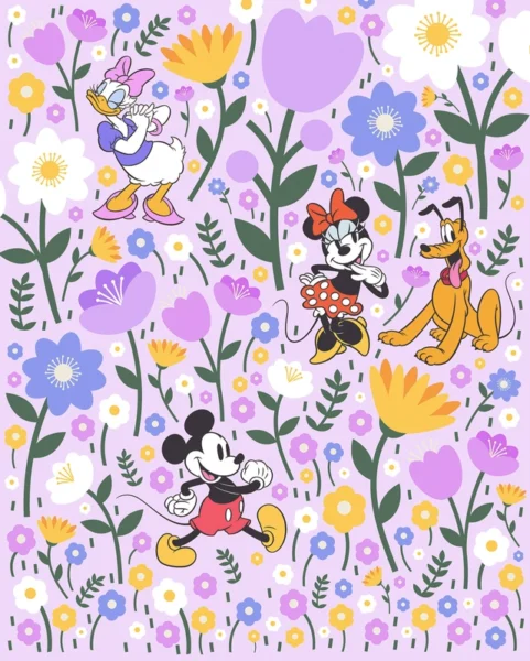 Fototapeet Komar DX4-175 - Mickey Mouse & Minnie Mouse: Botanical Spring