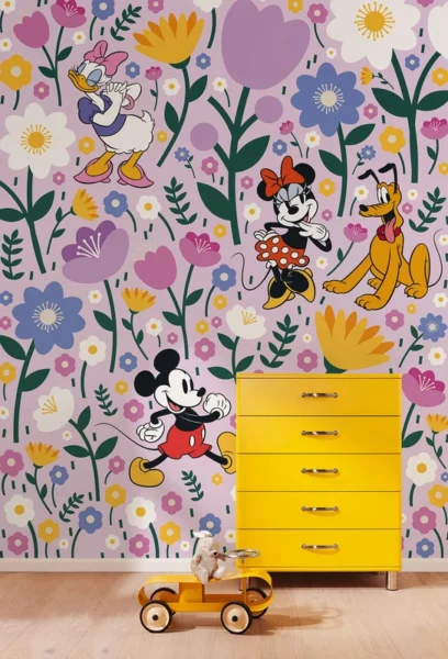 Fototapeet Komar DX4-175 - Mickey Mouse & Minnie Mouse: Botanical Spring