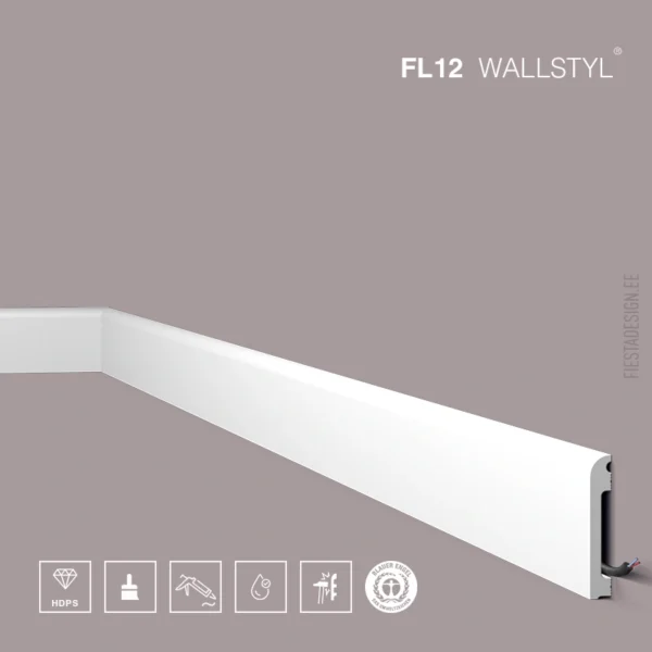 Плинтус для пола FL12 Wallstyl (HDPS)