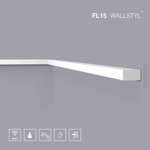 Dekoratiivliist / põrandaliist FL15Wallstyl (HDPS)
