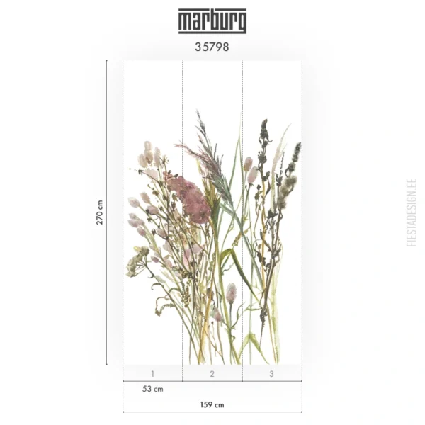 Флизелиновые обои Marburg Boho 35798 Delicate Grasses