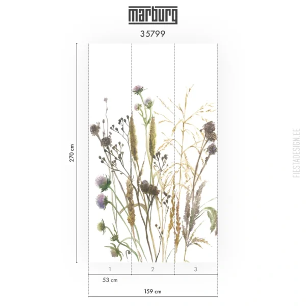 Флизелиновые обои Marburg Boho 35799 Delicate Grasses