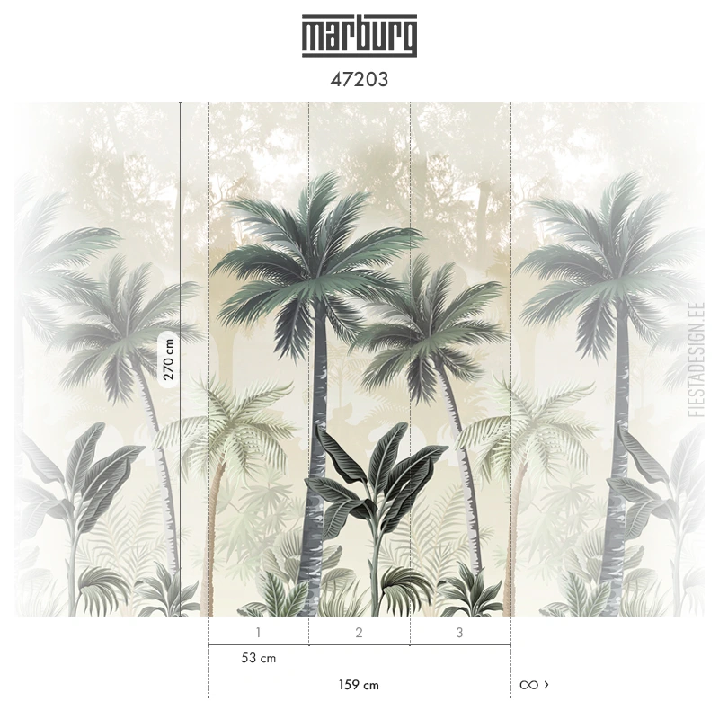 Tapeet Marburg 47203 Tropical Vibes Fliistapeet Smart ART 47203 Tropical Vibes