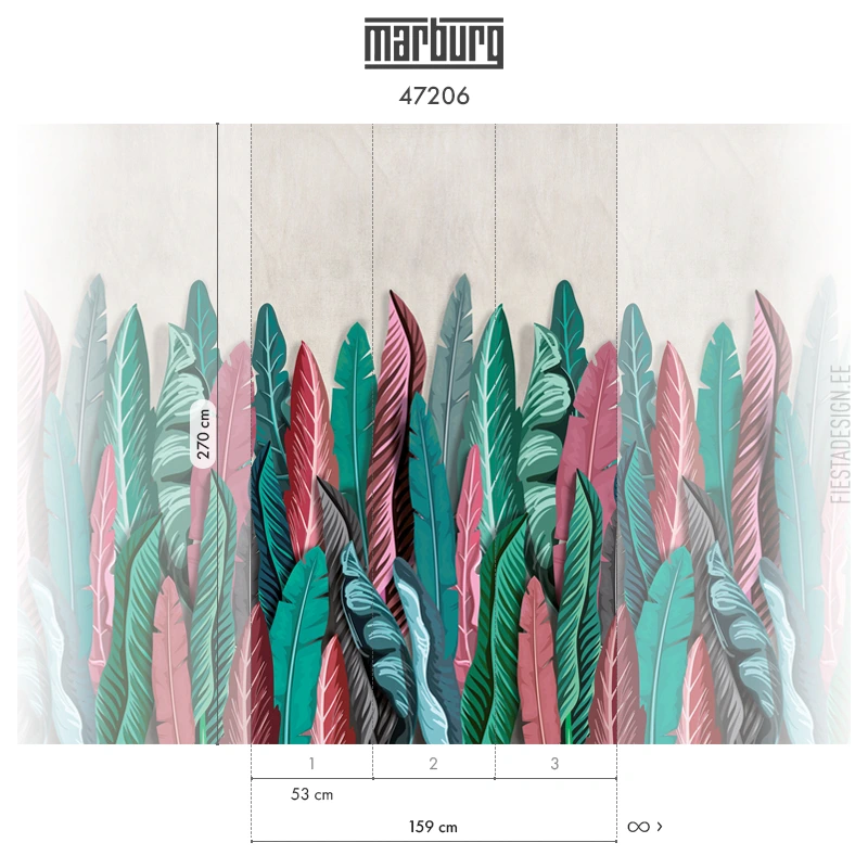 Tapeet Marburg 47206 Banana Leaves Fliistapeet Smart ART 47206 Banana Leaves