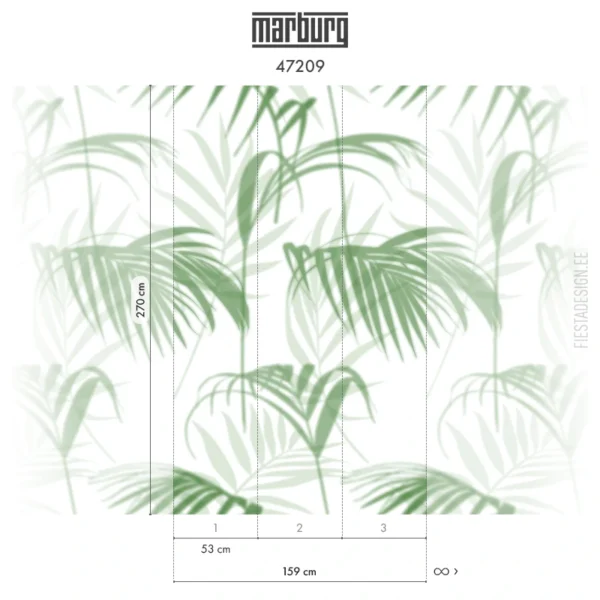 Флизелиновые обои Smart ART 47209 Palm Leaves Shadow