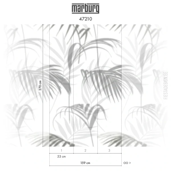 Флизелиновые обои Smart ART 47210 Palm Leaves Shadow