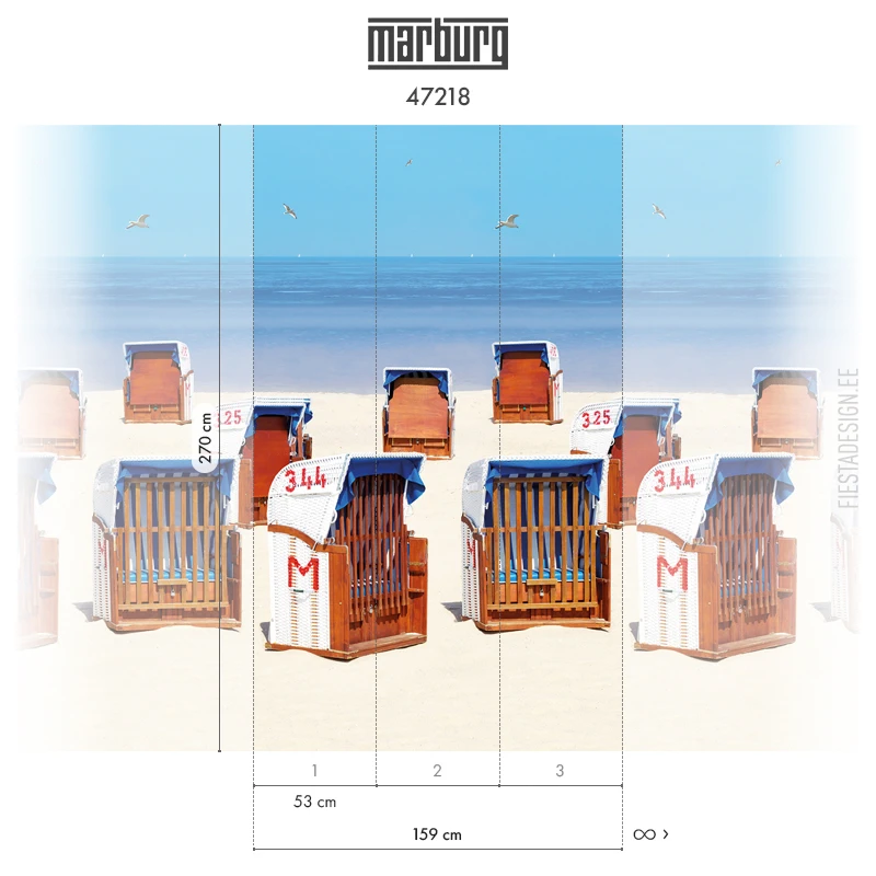 Tapeet Marburg 47218 Beach Baskets Fliistapeet Smart ART 47218 Beach Baskets
