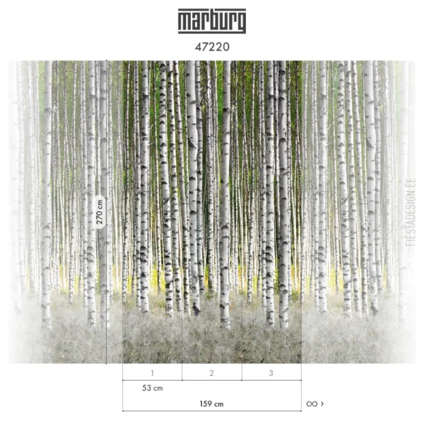 Флизелиновые обои Smart ART 47220 Birch Forest