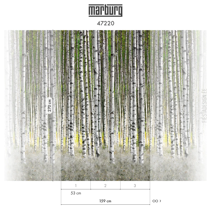 Обои Marburg 47220 Birch Forest Флизелиновые обои Smart ART 47220 Birch Forest