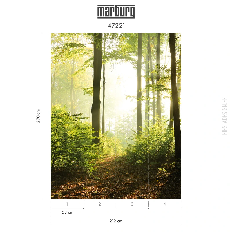 Tapeet Marburg 47221 Forest Time, 212×270 cm Fliistapeet Smart ART 47221 Forest Time, 212×270 cm