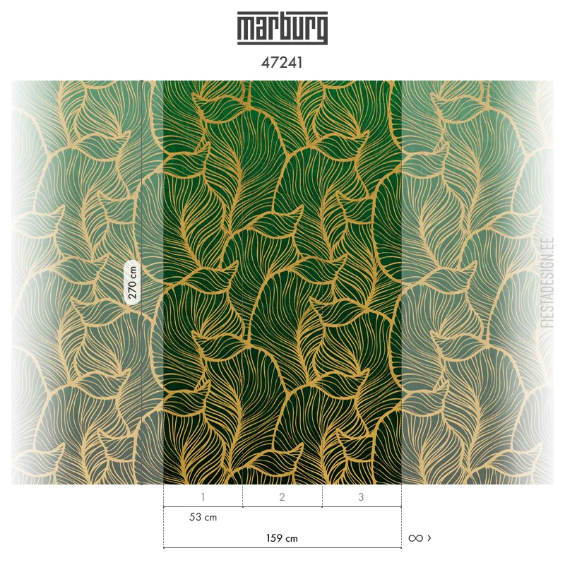 Tapeet Marburg 47241 Golden Leaves Fliistapeet Smart ART 47241 Golden Leaves
