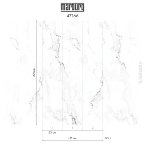 Fliistapeet Smart ART 47266 White Marble