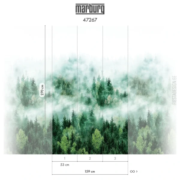 Fliistapeet Smart ART 47267 Foggy Pine Forest