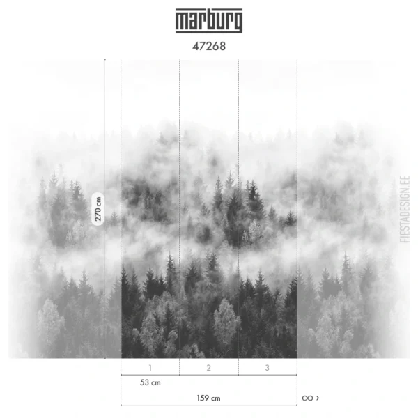 Флизелиновые обои Smart ART 47268 Foggy Pine Forest