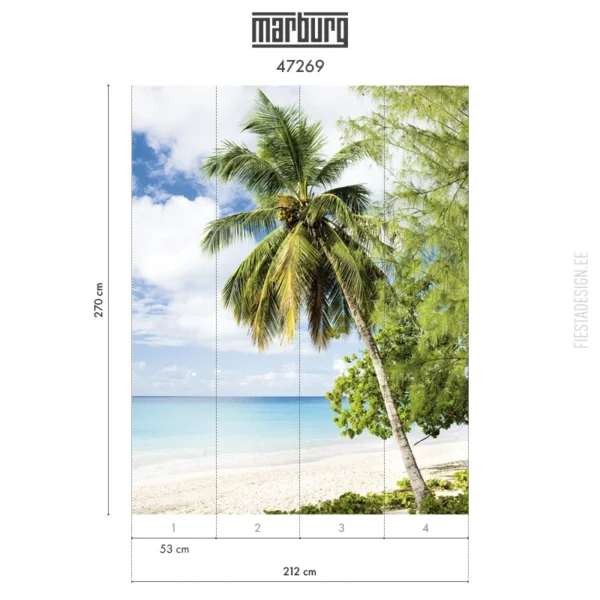 Fliistapeet Smart ART 47269 Paradise Island, 212×270 cm