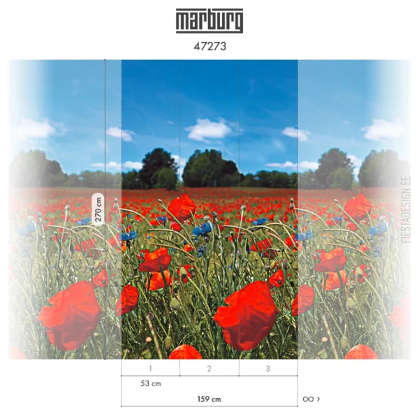 Fliistapeet Smart ART 47273 Poppy Field