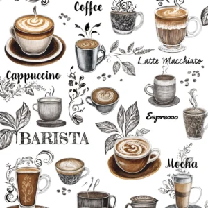 Флизелиновые обои Novamur Naomi 89043 Barista Menu