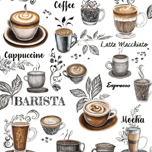 Флизелиновые обои Novamur Naomi 89043 Barista Menu