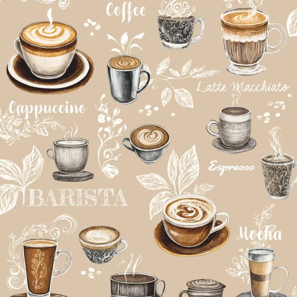 Флизелиновые обои Novamur Naomi 89044 Barista Menu