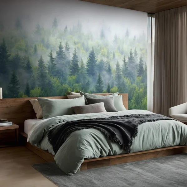 Флизелиновые обои Novamur Naomi 96453 Deep Green Forest